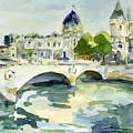 Pont de Change Watercolor Paintings of Paris